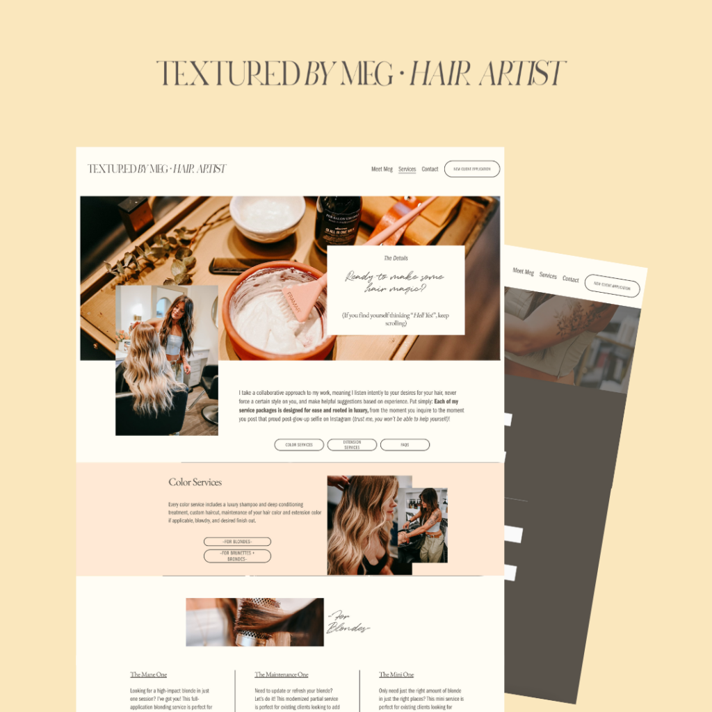 website design pages layout 